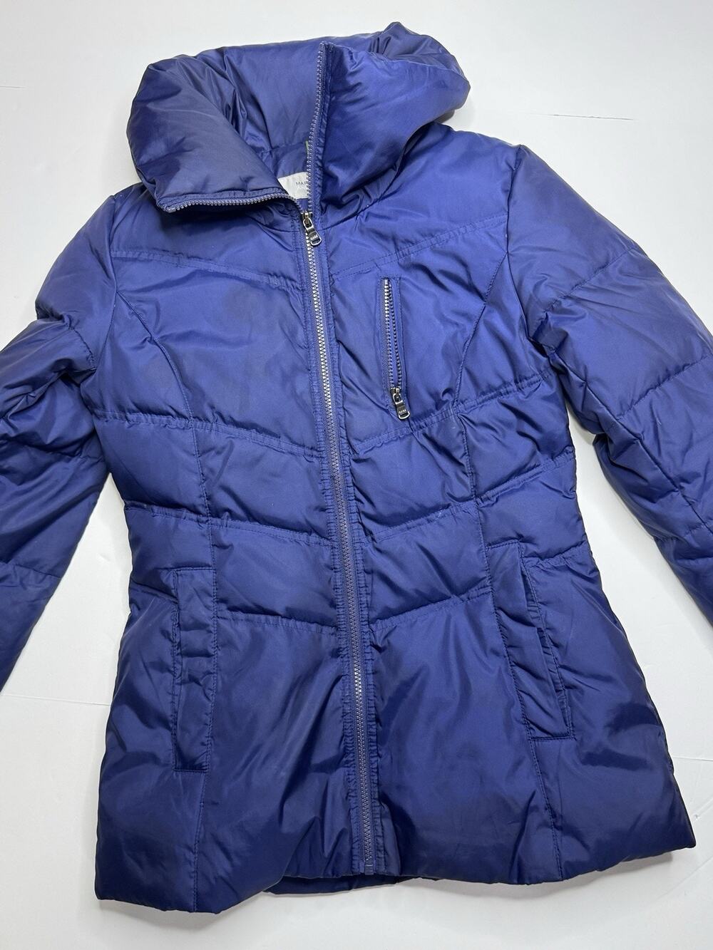 Marc New York Andrew Marc Womens Small Blue Down Puffer Coat Zip Winter